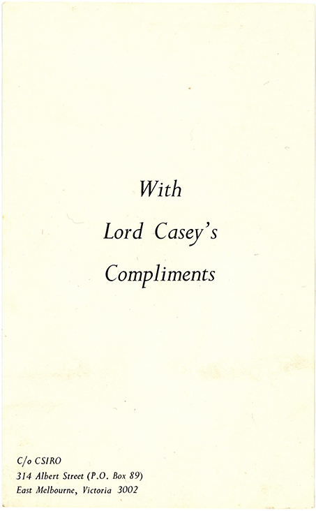 Lord Casey With Complements slip